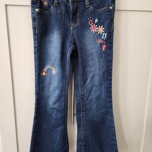 Wallflower Kids Dark Blue Jeans with Colorful Embroidery